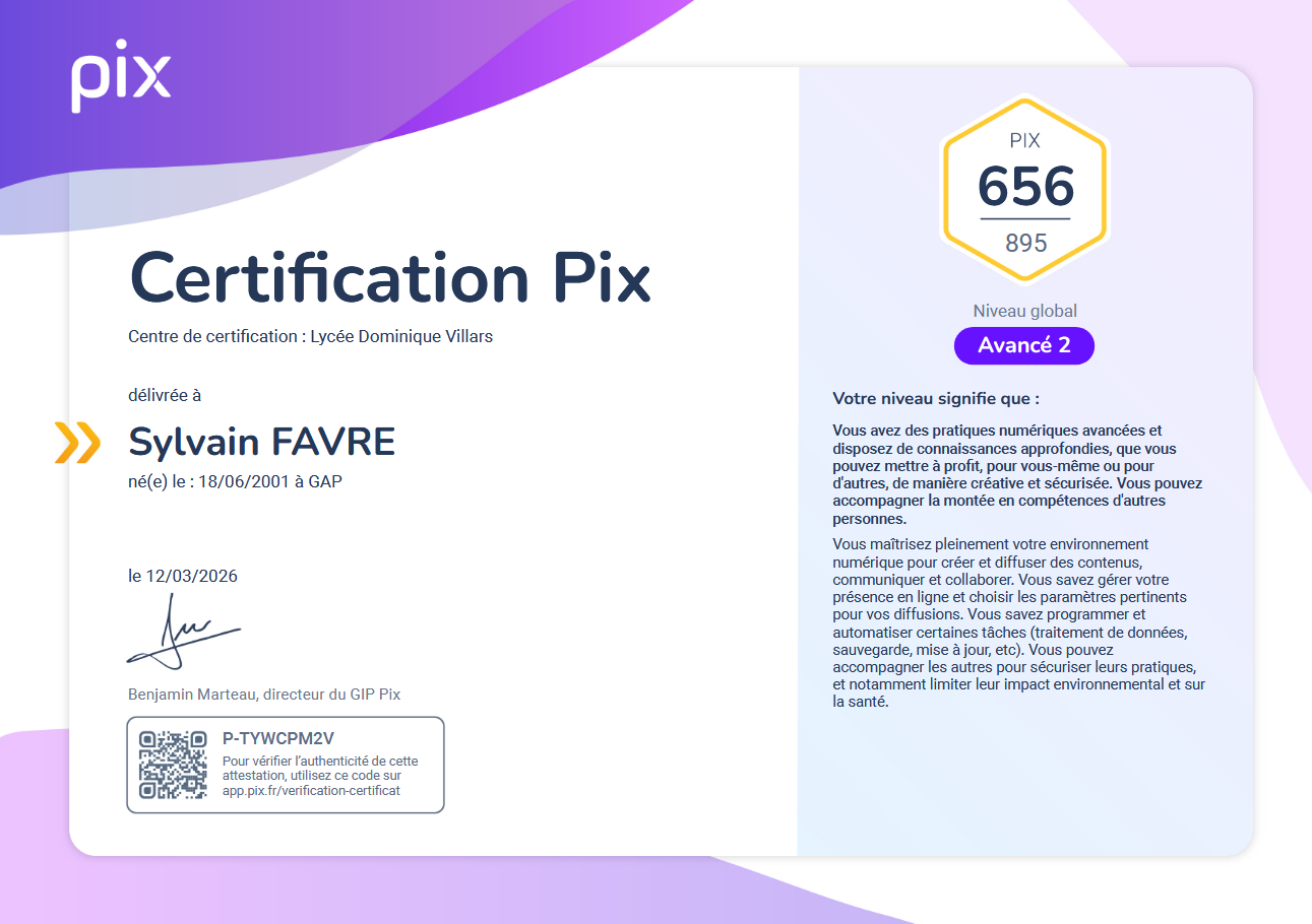 Image certification
                    Pix
                    